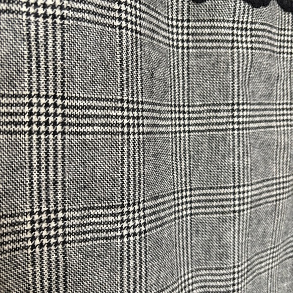Zara Basic Glen Gray Plaid Wool Lace Mini Pencil Skirt Womens Size Small - Picture 3 of 10